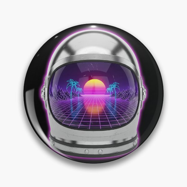 Item preview, Retro Future Astronaut Helmet - Synthwave Horizon Space Art designed and sold by powersunlight.