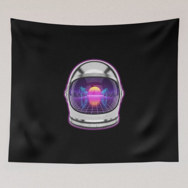 Item preview, Retro Future Astronaut Helmet - Synthwave Horizon Space Art designed and sold by powersunlight.