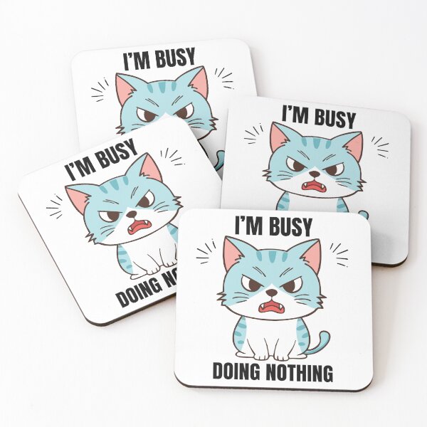 Item preview, Funny Angry Cat – I’m Busy Doing Nothing | Lazy Humor Cat Design designed and sold by AliKwStore.