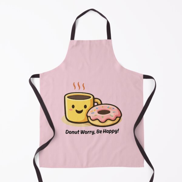 Item preview, Donut Worry Be Happy Cute Donut & Coffee Design – Funny Food Aesthetic for Stickers, T-Shirts, Mugs, Phone Cases, Spiral Notebooks, Hardcover Journals, Tote Bags Aprons & Gifts designed and sold by SyedaPrints.