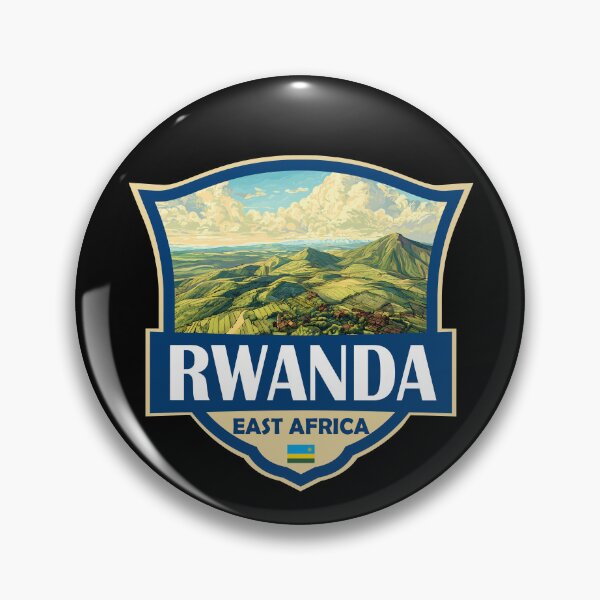 Item preview, Rwanda Illustration Retro Badge designed and sold by KrisSidDesigns.
