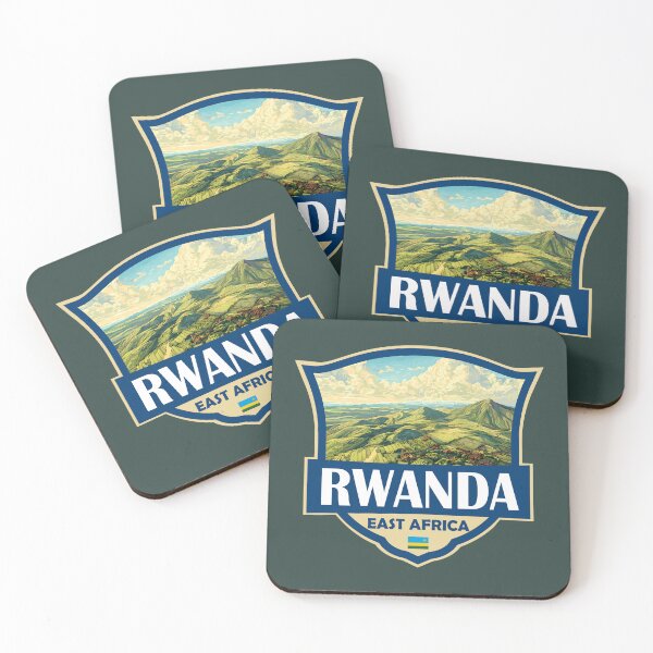 Item preview, Rwanda Illustration Retro Badge designed and sold by KrisSidDesigns.