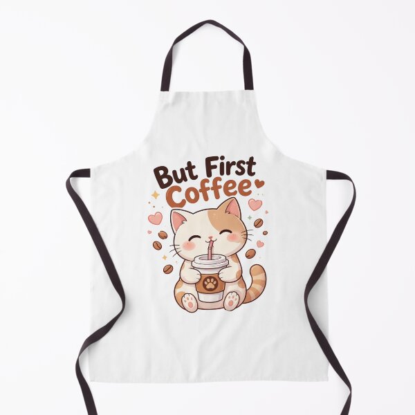 Item preview, Coffee Cat Sticker - Cute Kawaii Cat Drinking Coffee designed and sold by Kitty Kingdom Art.