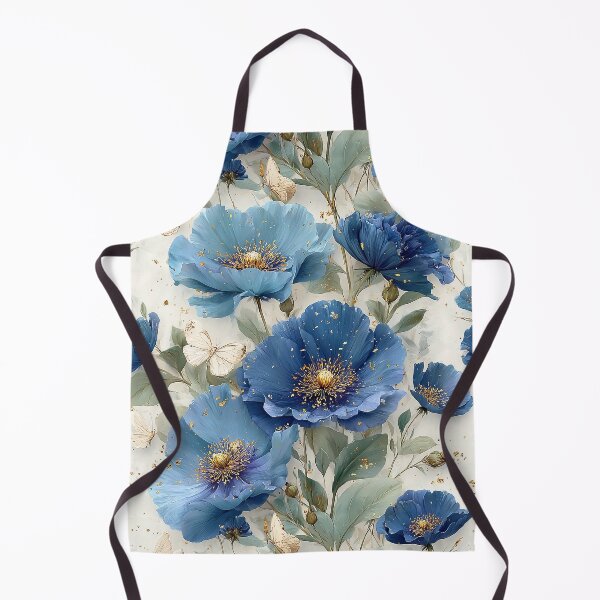 Item preview, Periwinkle & Gold Botanical: Elegant Blue Watercolor Pattern designed and sold by Nine Lives Studio.