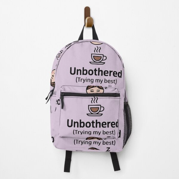 Item preview, Unbothered (Trying My Best) Sticker – Funny Gen Z Meme, Ironic Humor, Aesthetic Minimal Design designed and sold by VectorJoy.