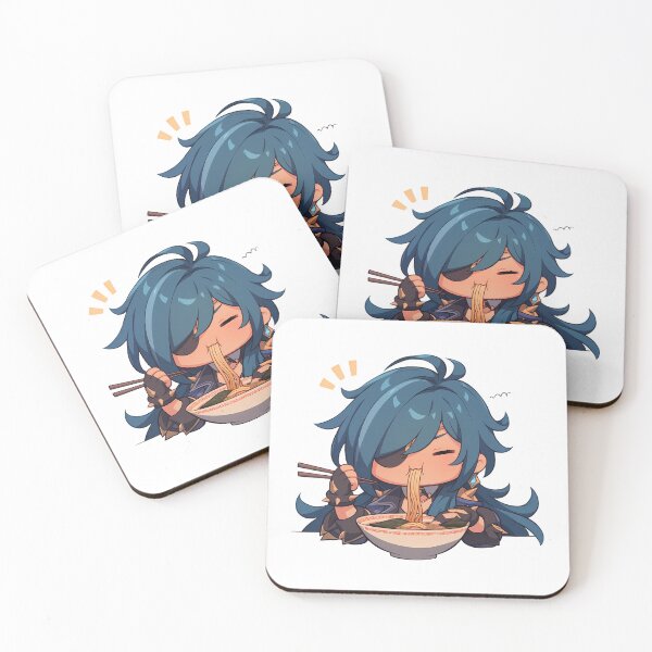 Item preview, Kaeya Genshin Impact Cool Chibi Ramen Slurp designed and sold by mildaclairmo.