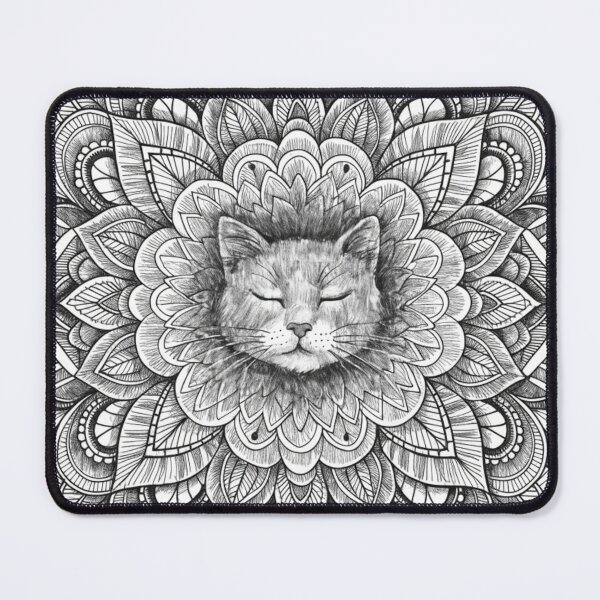 Item preview, Boho Mandala Cat Illustration | Floral Tribal Cat Art | Vintage Ethnic Animal Design designed and sold by Anime9122.