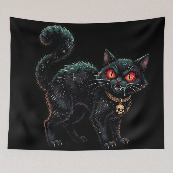 Item preview, Sinister Gothic Black Cat Horror Art designed and sold by Chaotic Cuties.