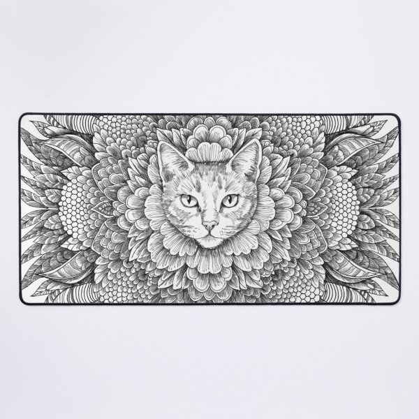 Item preview, Boho Mandala Cat Illustration | Floral Tribal Cat Art | Vintage Ethnic Animal Design designed and sold by Anime9122.