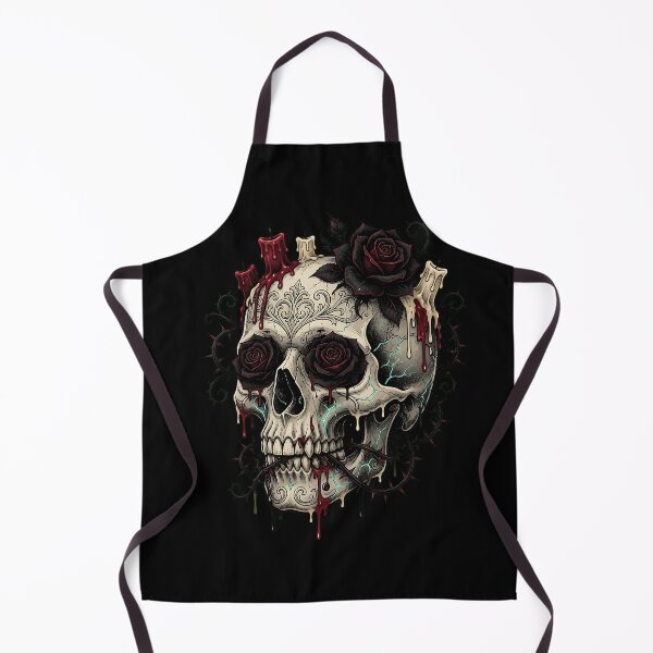 Item preview, Floral Gothic Skull Horror Illustration designed and sold by Chaotic Cuties.