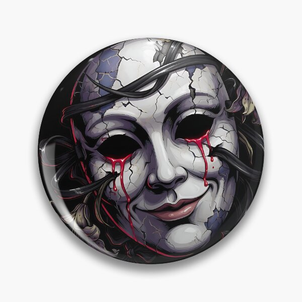 Aperçu de l'œuvre Masque en porcelaine hanté Art d'horreur créée et vendue par Chaotic Cuties.