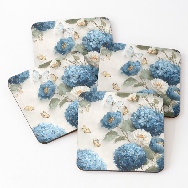 Item preview, Midnight Periwinkle Garden: Lush Blue Hydrangea Pattern designed and sold by Nine Lives Studio.