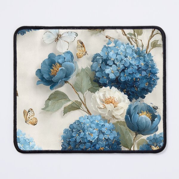 Item preview, Midnight Periwinkle Garden: Lush Blue Hydrangea Pattern designed and sold by Nine Lives Studio.