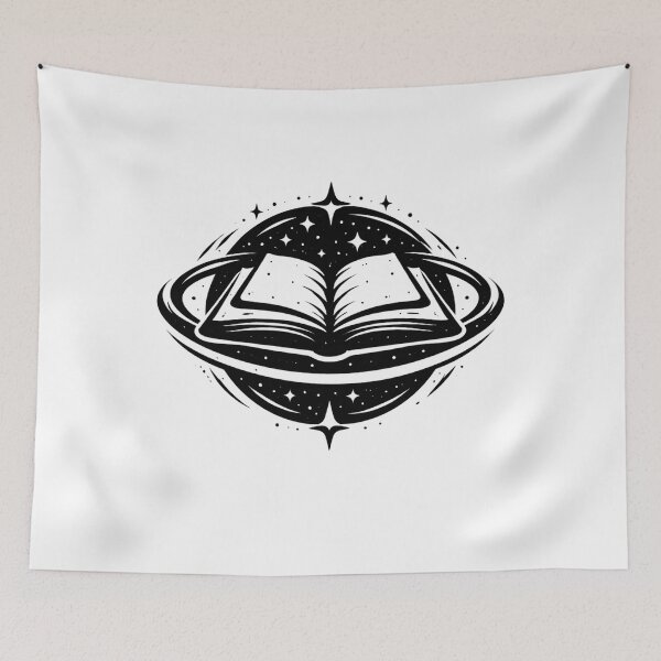 Item preview, Magical Open Book with Cosmic Energy – Fantasy Knowledge Symbol Design designed and sold by MonkeyVibe.