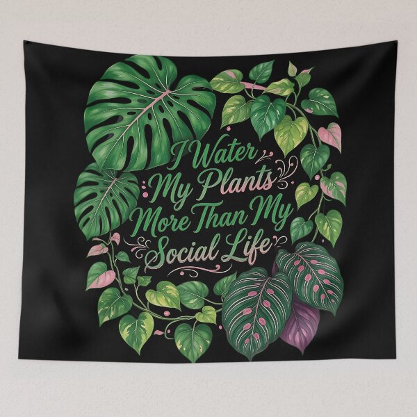 Item preview, I Water My Plants More Than My Social Life designed and sold by Chaotic Cuties.