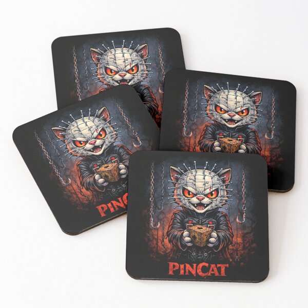 Item preview, Pincat Horror Puzzle Cat Dark Gothic Design designed and sold by VibeFactoryOfc.