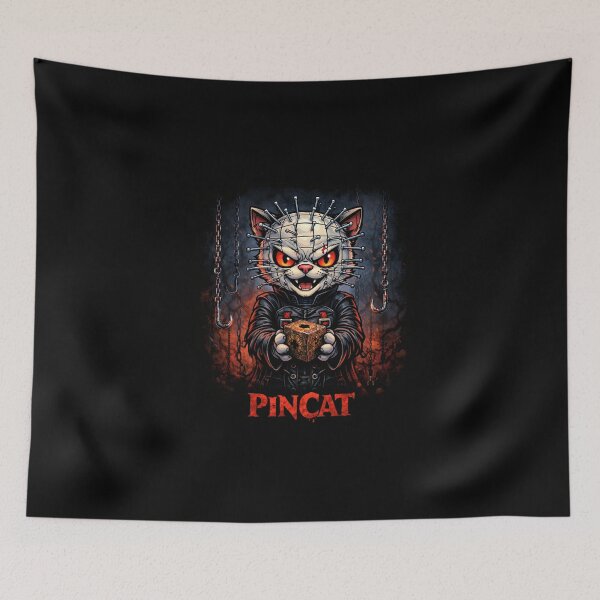 Item preview, Pincat Horror Puzzle Cat Dark Gothic Design designed and sold by VibeFactoryOfc.