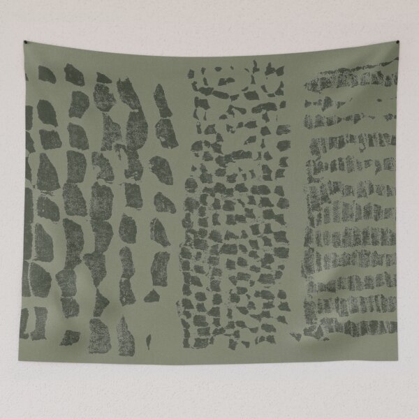 Item preview, Three Grains Textured Monoprint - Sage + Pine designed and sold by Irene Estelle.