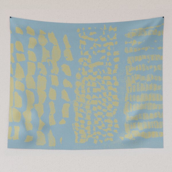 Item preview, Three Grains Textured Monoprint - Sky + Gold designed and sold by Irene Estelle.