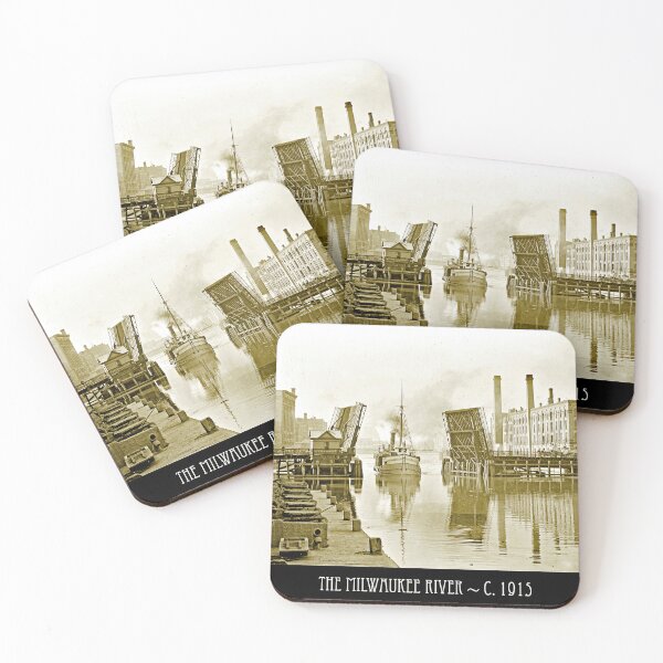 Item preview, Milwaukee River Commerce, Business District,  c 1915, Milwaukee, Wisconsin designed and sold by AMacGPhilly.