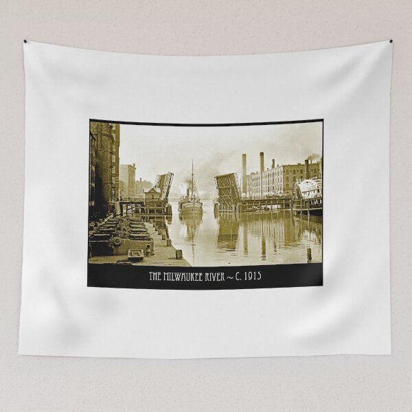 Item preview, Milwaukee River Commerce, Business District,  c 1915, Milwaukee, Wisconsin designed and sold by AMacGPhilly.