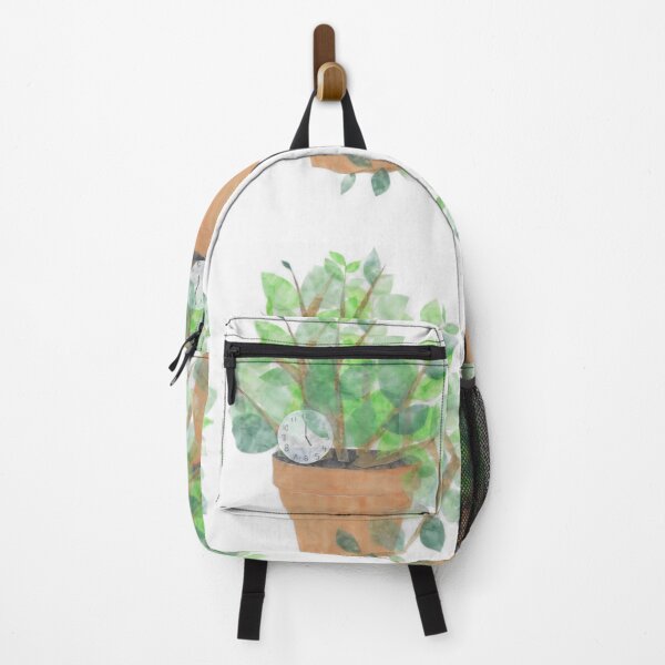 Item preview, plant in a pot with a watch designed and sold by ShePaintsMusic.
