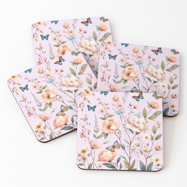 Item preview, colourful Flowers with butterflies designed and sold by Creative Visualize.