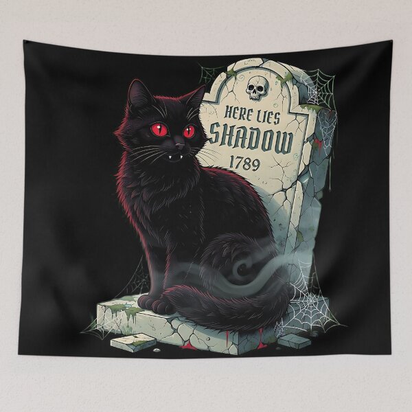 Item preview, Creepy Gothic Black Cat Horror Art designed and sold by Chaotic Cuties.