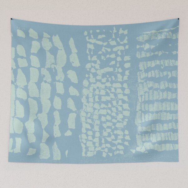 Item preview, Three Grains Textured Monoprint - Sky + Mint designed and sold by Irene Estelle.