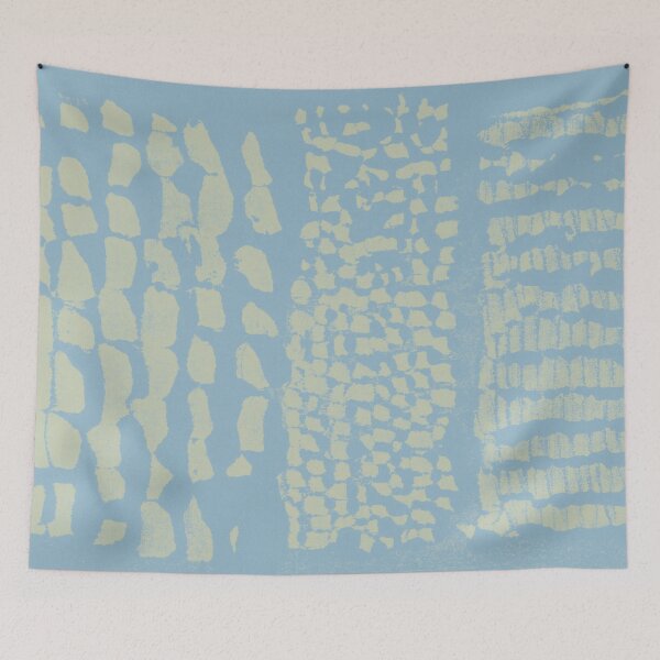 Item preview, Three Grains Textured Monoprint - Sky + Tea designed and sold by Irene Estelle.