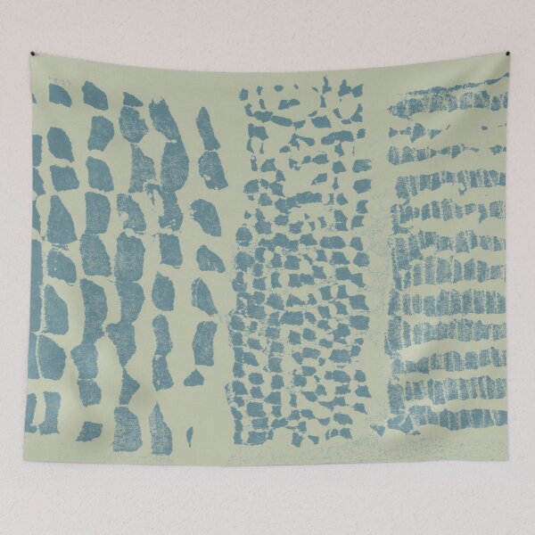 Item preview, Three Grains Textured Monoprint - Tea + Peacock designed and sold by Irene Estelle.