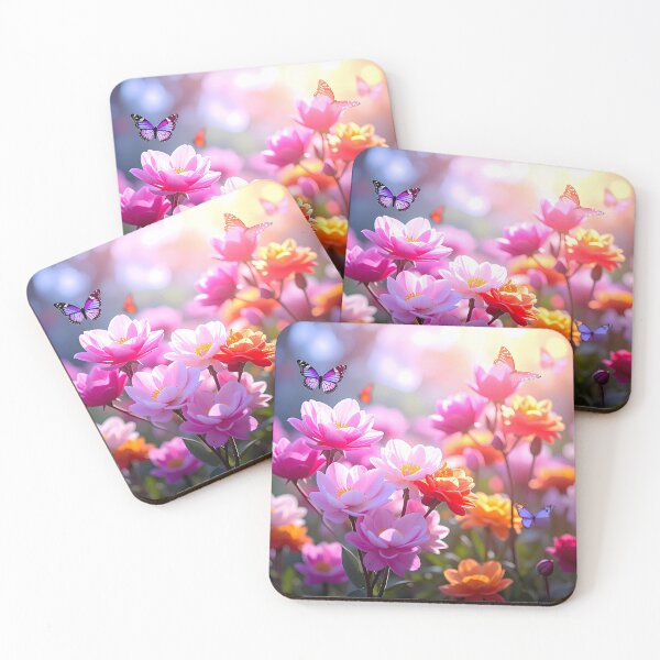 Item preview, Colourful Flowers and butterflies in garden designed and sold by Creative Visualize.