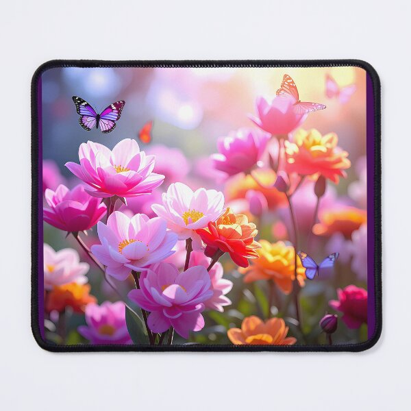Item preview, Colourful Flowers and butterflies in garden designed and sold by Creative Visualize.