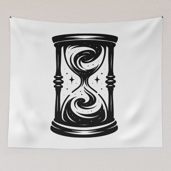 Item preview, Cosmic Hourglass Symbol – Minimalist Time & Universe Black Silhouette Design designed and sold by MonkeyVibe.