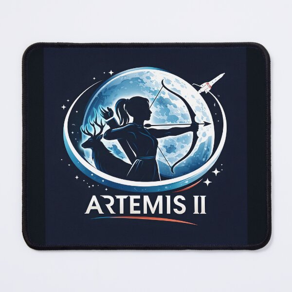Item preview, Artemis II Moon Goddess Logo – Huntress Space Mission Emblem designed and sold by AnimalAirtistry.