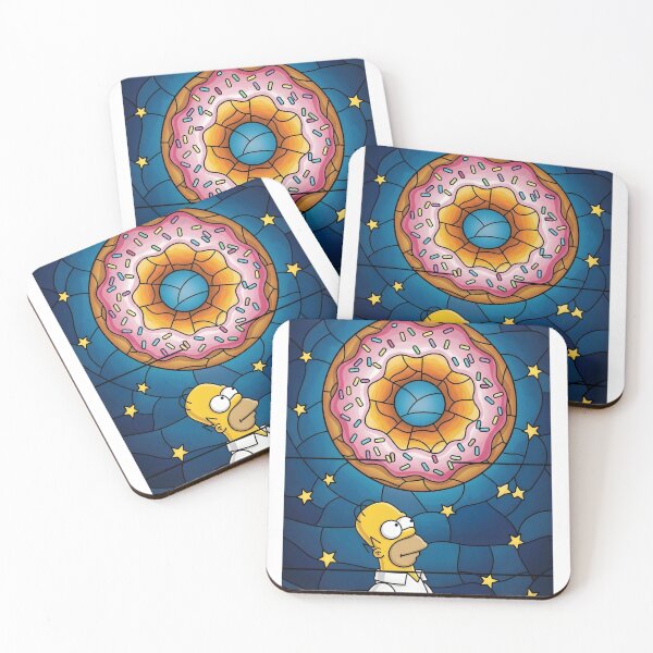 Item preview, Homer Donut Stained Glass Simpsons Starry Night Art designed and sold by DohLab.