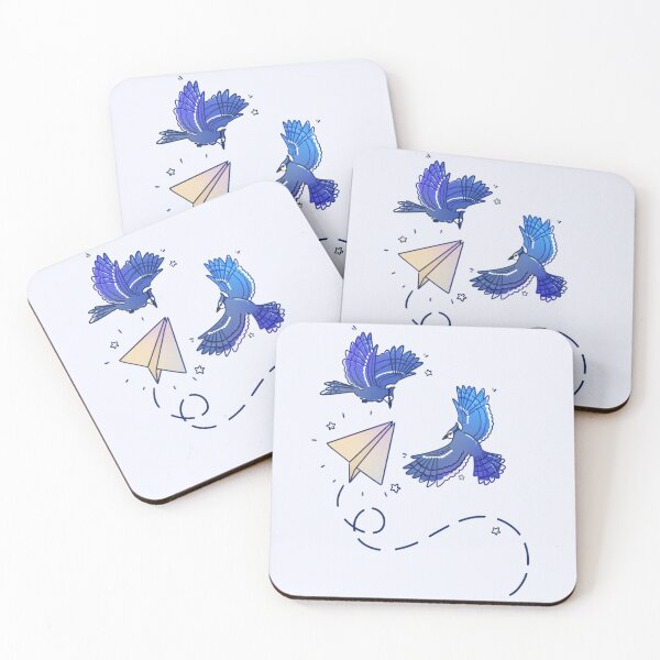 Item preview, Blue Jays with a Paper Airplane designed and sold by Aloe and Monstera.