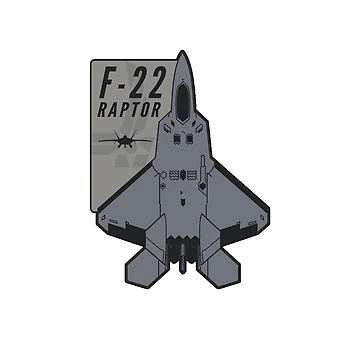 Artwork thumbnail, F-22 Raptor Jet Profile Sticker by Designed for Flight