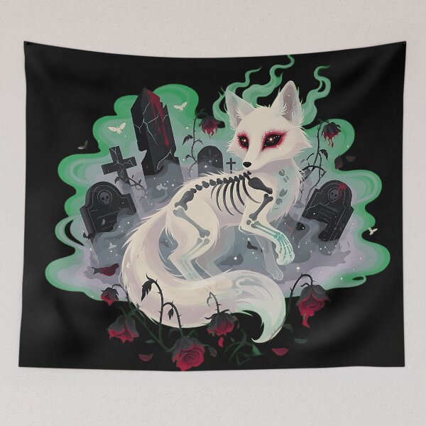 Item preview, Ethereal Ghost Fox Horror Illustration designed and sold by Chaotic Cuties.