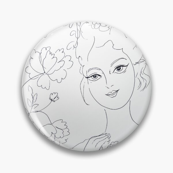 Item preview, Floral Woman Line Art Portrait Elegant Face designed and sold by TinTinBloom.