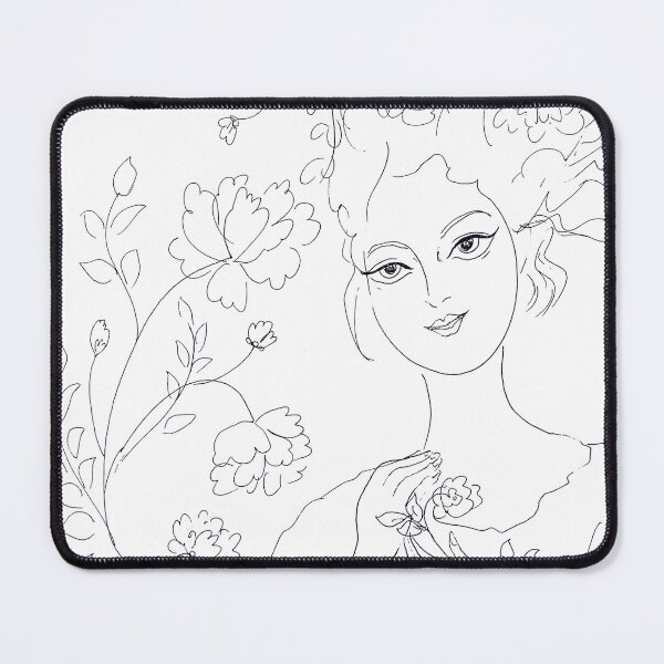 Item preview, Floral Woman Line Art Portrait Elegant Face designed and sold by TinTinBloom.