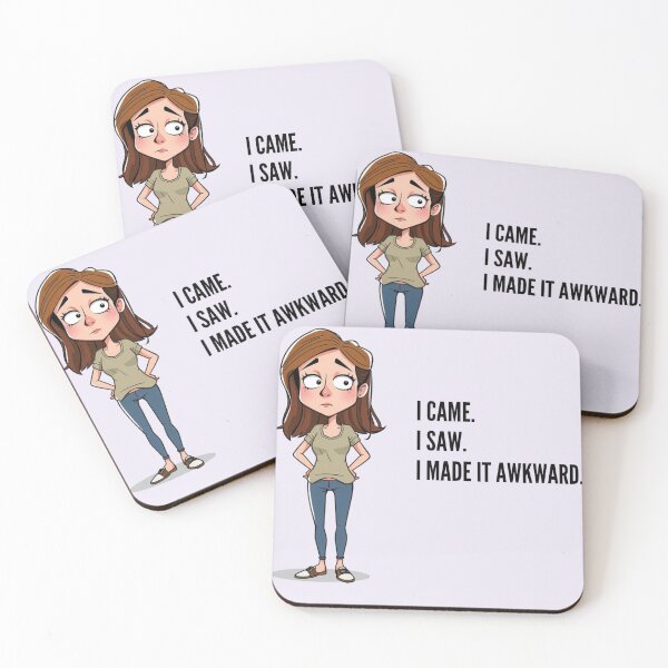 Item preview, I Came. I Saw. I Made It Awkward. Funny Introvert Humor Cartoon Girl designed and sold by Freedz14.