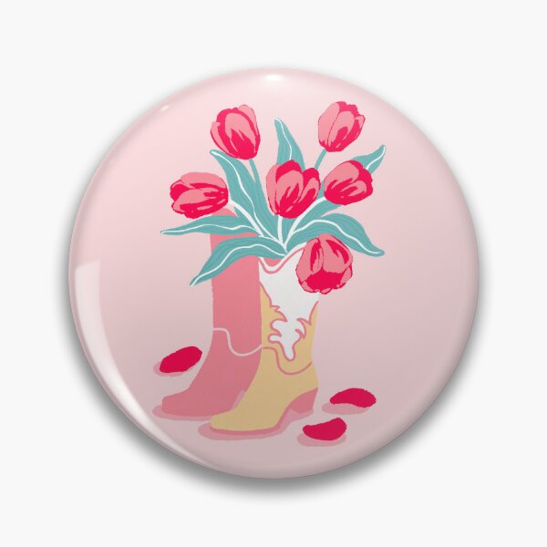 Item preview, Copy of Pink Cowboy Boots With Tulips Cute Western Aesthetic (pink background) designed and sold by MinimalAnGo.