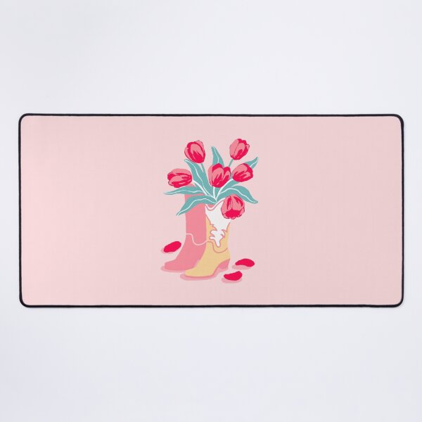 Item preview, Copy of Pink Cowboy Boots With Tulips Cute Western Aesthetic (pink background) designed and sold by MinimalAnGo.