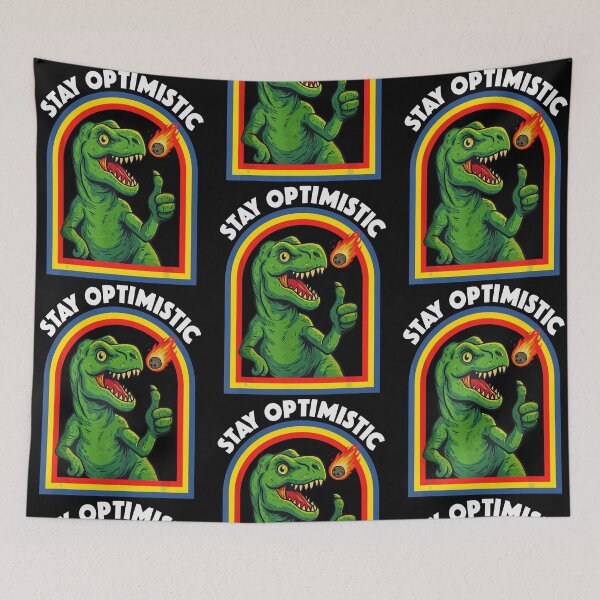 Item preview, Stay Optimistic Sarcastic T-Rex Asteroid Dinosaur designed and sold by phoebelevine.