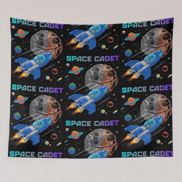 Item preview, Space Cadet Spaceship Asteroid Planets Stars Space Solar System designed and sold by phoebelevine.
