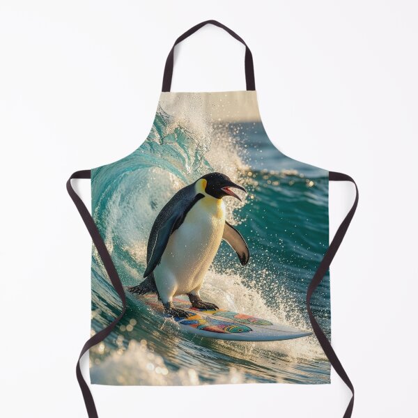 Item preview, Stoked Emperor Penguin Rides the Waves designed and sold by Tridentulus.