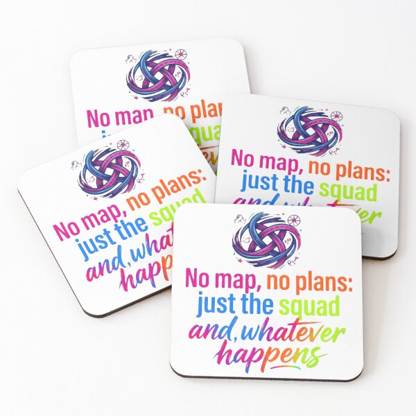 Item preview, "No Map, No Plans, Just the Squad" Adventure Typographic Graphic designed and sold by VibranPalette.