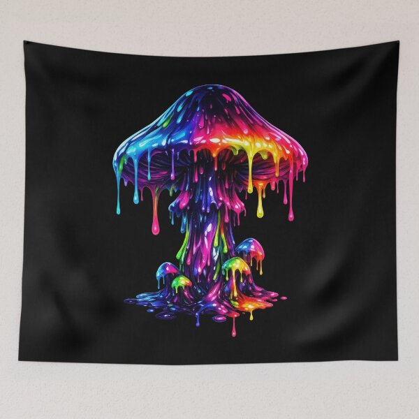 Artikelvorschau, Trippy Dripping Mushroom – Flüssiger psychedelischer Fluss entworfen und verkauft von SHHCreations.