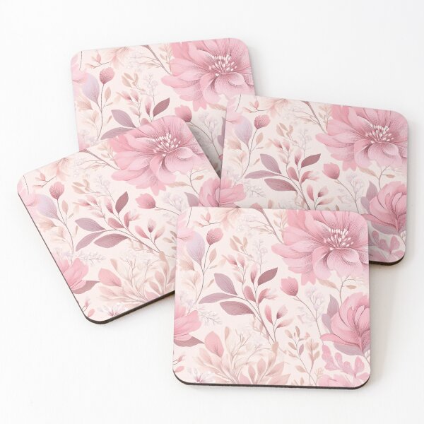 Item preview, Dusty pastel pink leafy botanicals watercolor leaves painting spring theme shades of pink designed and sold by navitalidesign.